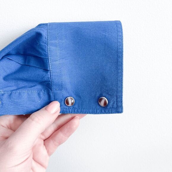 Roper Mens Pearl Snap Button Up Long Sleeve Western Shirt Blue Medium - Picture 3 of 7